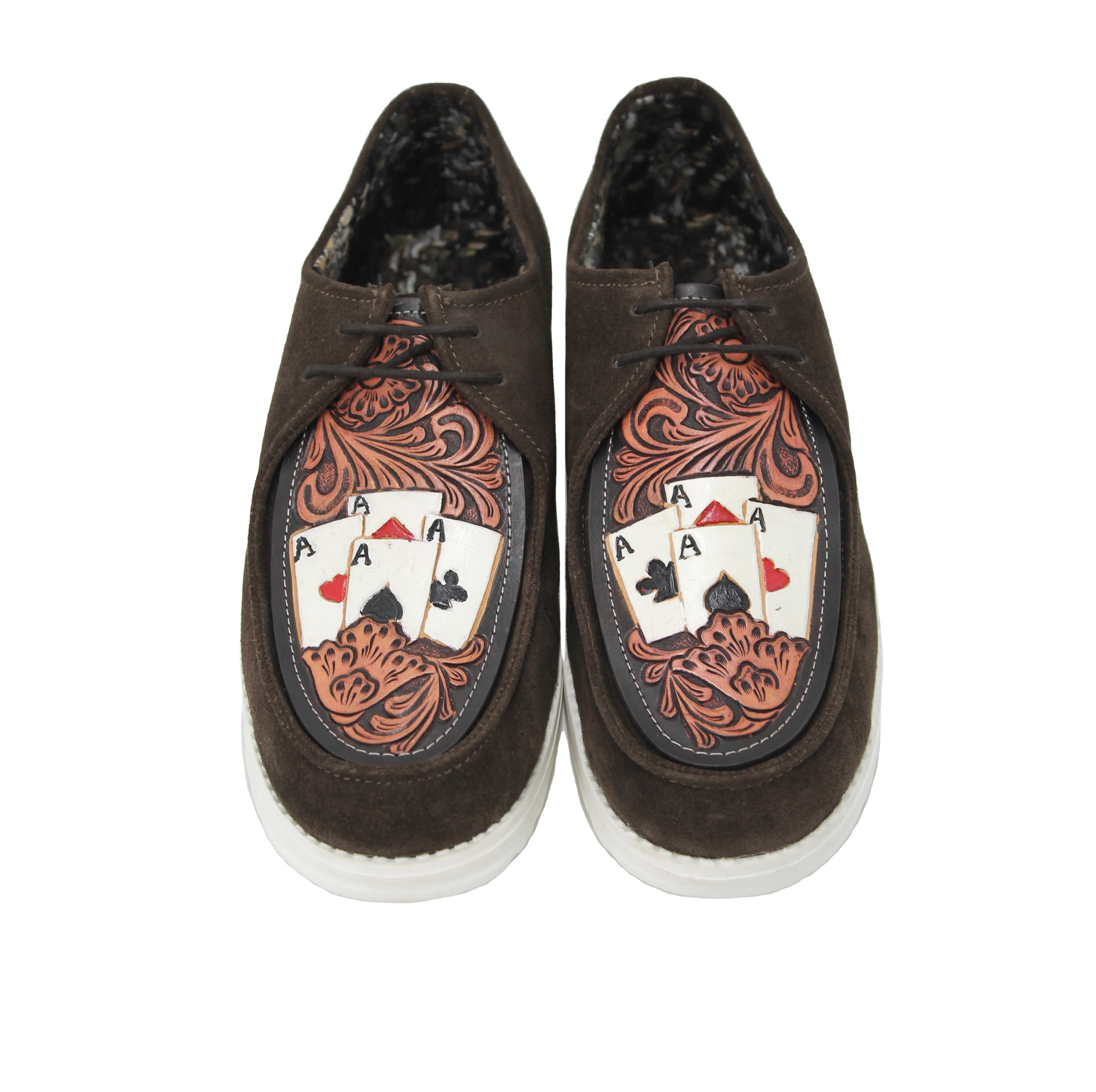 Indian hand tooling carving Western style luxury shoes handmade light weight new fashionable men women shoes at custom sizes