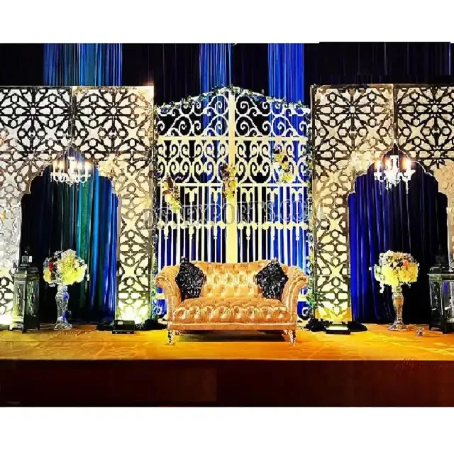 Stylish Wedding Venue Stage Backdrop Laser Cut Frame Modern Wedding Outdoor Metal Arch Buy Top Quality Metal Arches For Weddings