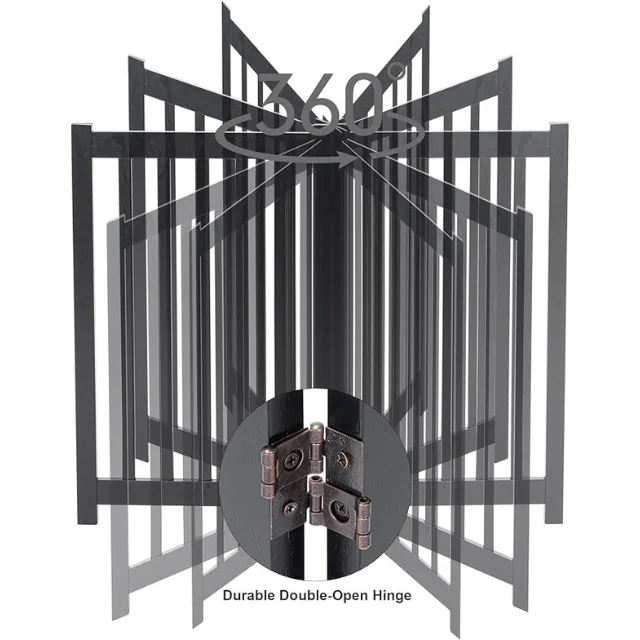 Classic Wood Dog Gate Freestanding Indoor Barrier for Safe Access Control