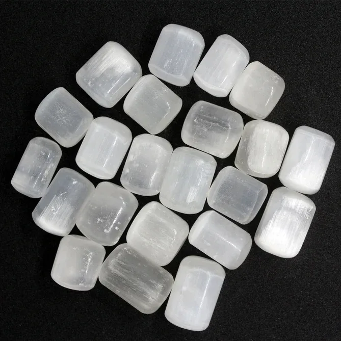 Standard Quality White Selenite Tumbled Stone For Spiritual Connection Wholesale Healing Gemstone Selenite Crystal Tumble Stones