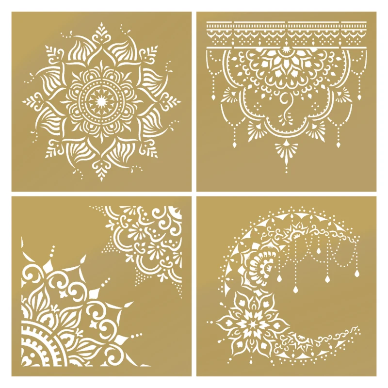 Wholesale eco friendly plastic stencil Indian henna stencil