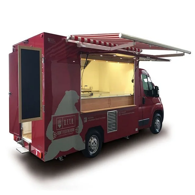 16ft black Food Carts Shop standard deep fryer Mobile food Trailer Pizza hot dog Customized food truck with full kitchen