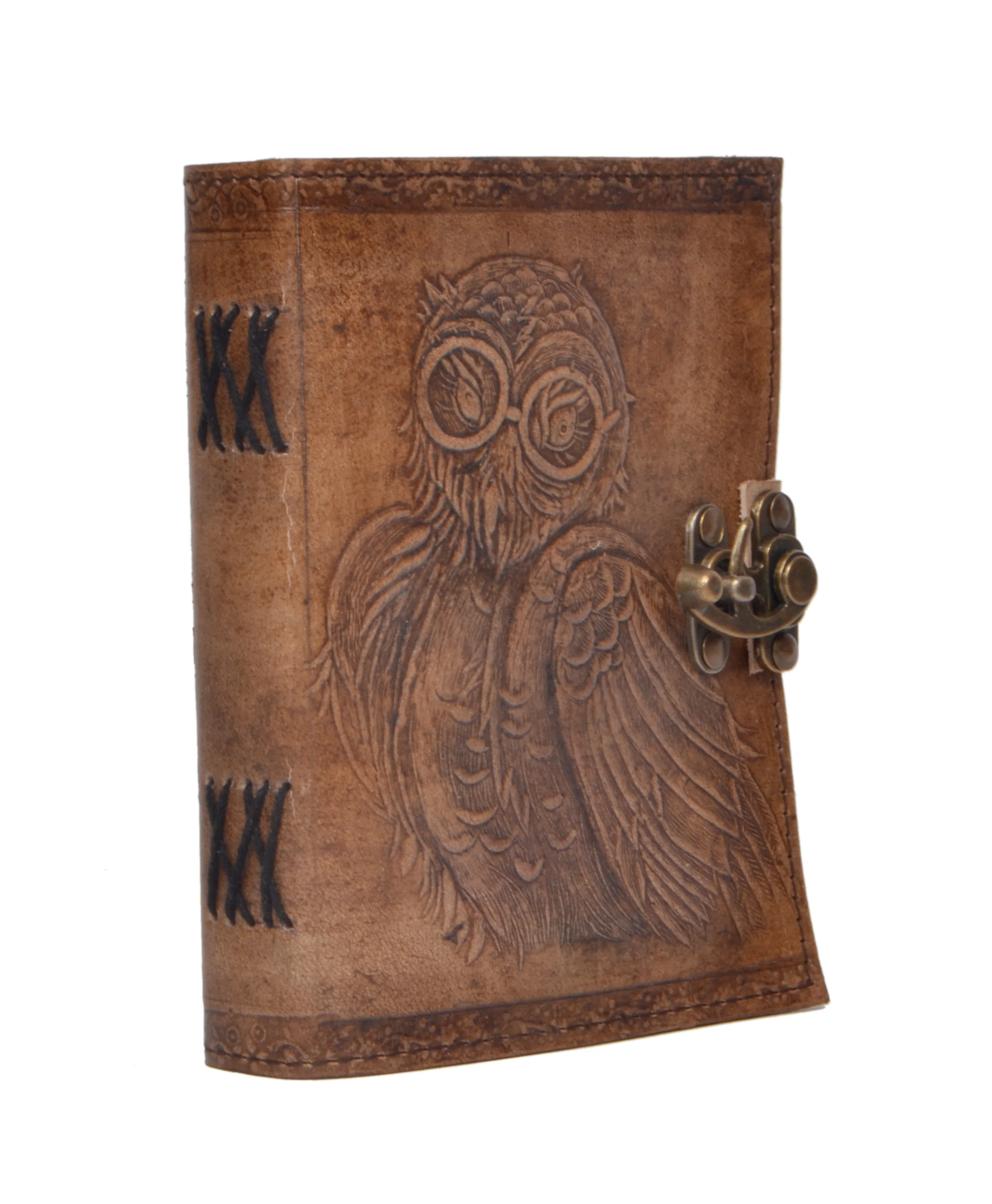 Записная книжка с тисненым принтом совы, Жесткая обложка, книга ручной работы, винтажная бумага, Пользовательский логотип, блокнот для офиса и путешествий