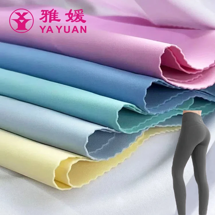 Wholesale Factory High Stretch Knit Fabric Yoga Sports 310 Grams 67% Nylon 33% Double Spandex Elastic Fabrics