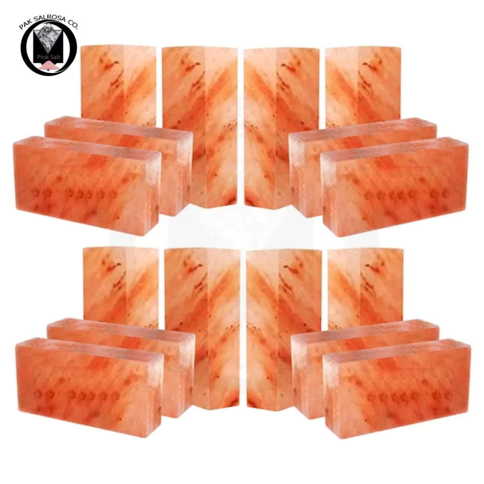 High Quality Natural Himalayan Pink Salt Bricks Square Block Pakistan Pink Himalayan salt Brick Wall Himalayan Salt Tiles