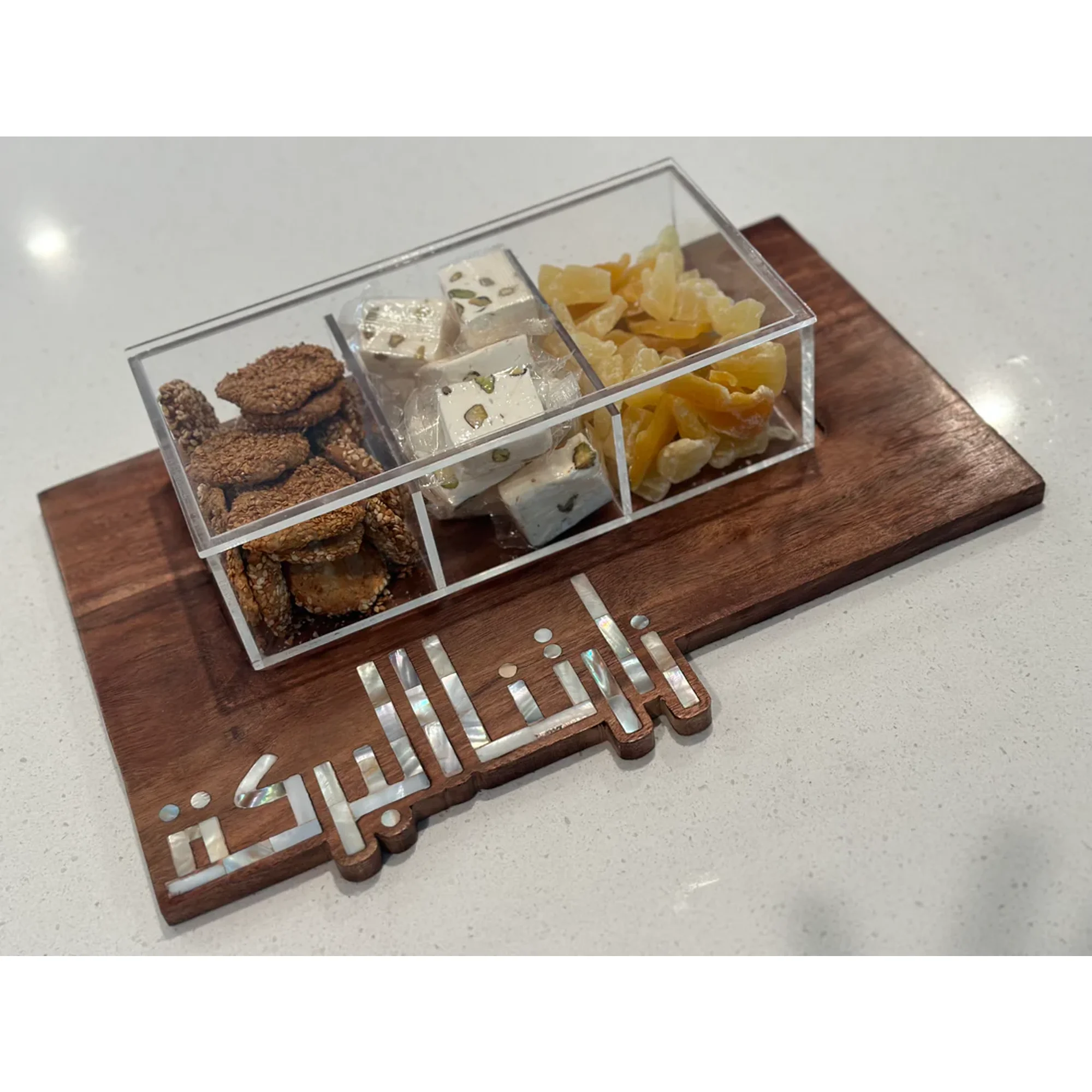 High Quality Acrylic Wood Serving Trays Ramadan Chocolate Box MOP Inlay from Vietnam Nice Price Top Selling