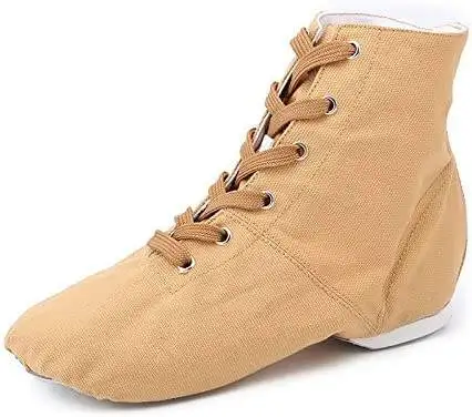 2024 Unisex Canvas and Leather Dance Boots Lace-Up Ballroom and Jazz Dance Shoes Modern Design at an Price