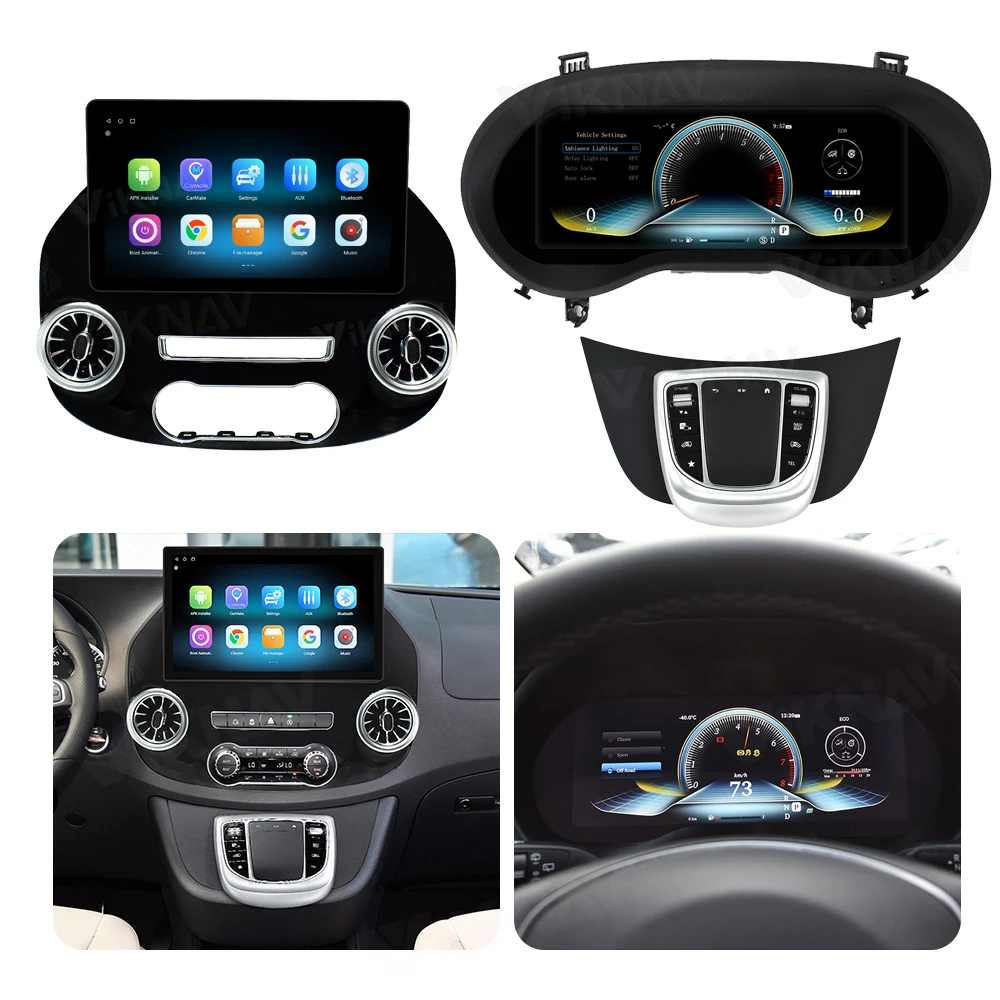 Viknav 13 Inch Android Car Radio For Benz Vito 2015-2021 Auto Multimedia Player GPS Navigation+Digital Instrument Cluster+Mouse