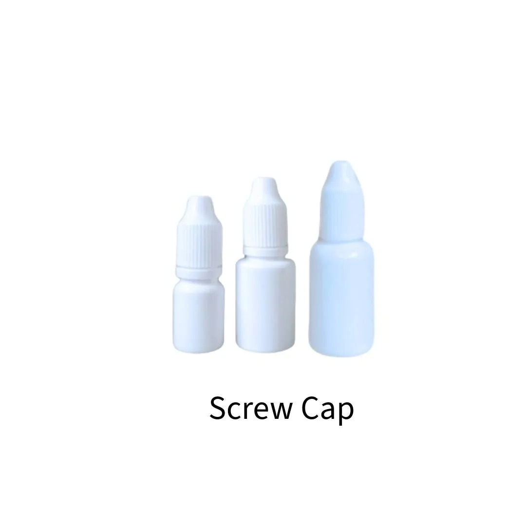 Eye Drop Bottle / Serum Plastic Bottle Sterilizable (Food Grade) Size 5 ml. With Natural, White or Green Cover Cap
