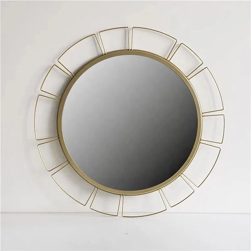 Royal Gold Framed Wall Mirror Golden Round Mirror Frame for Interior Decorations