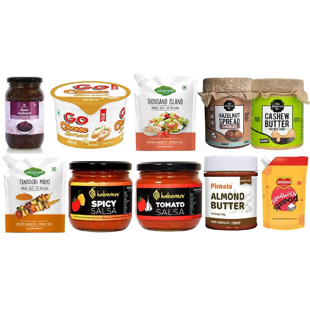 Best Indian Brands Spreads in Different Flavours like Chocolate Peanut Butter Cheese Almond Butter Pasta Sauce Cheese Cubes