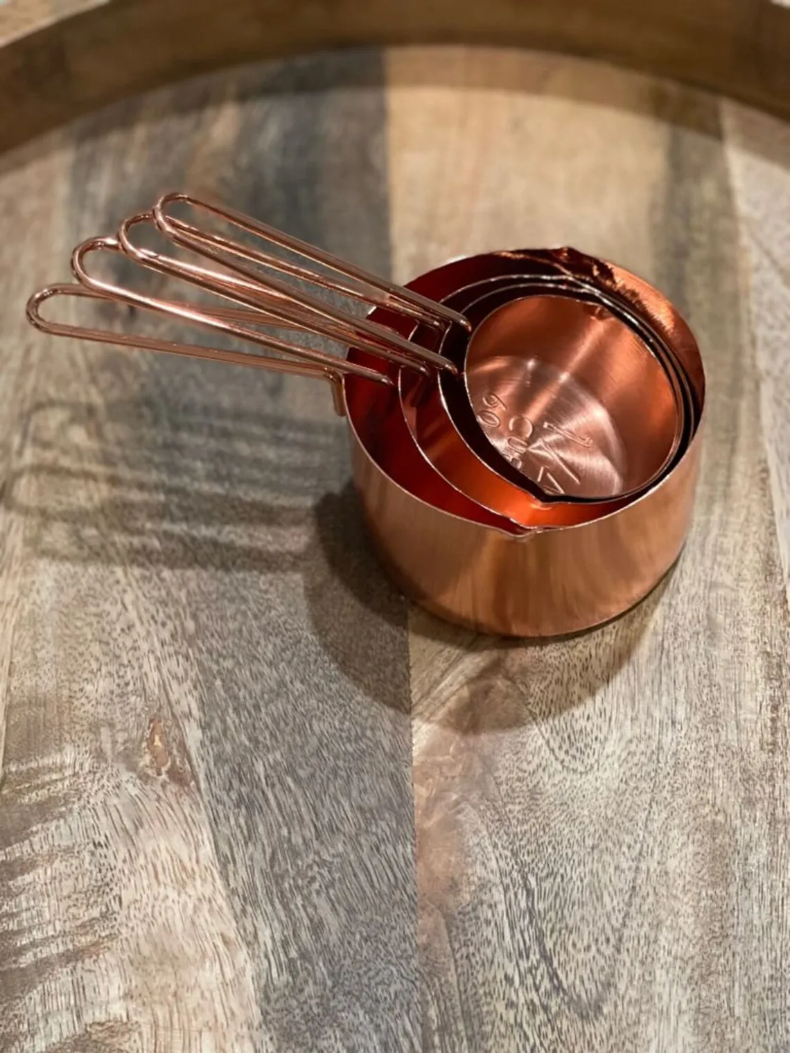 Measuring cup set elegant classy copper for cooking and baking for home kitchen tools different sizes measuring cup and spoon