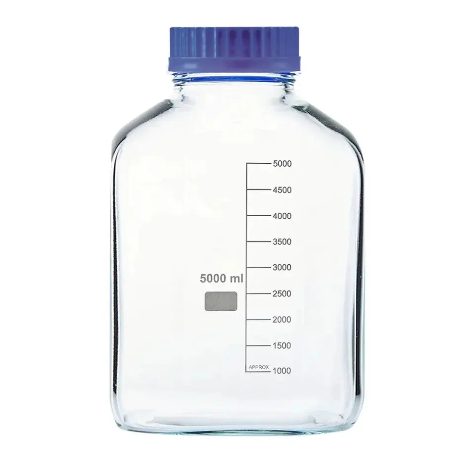 Reagent Bottles Wide Mouth Thread size GL 80 Clear Borosilicate Glass Autoclavable Screw make model Radical