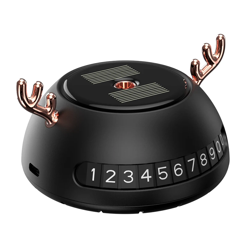 Solar Energy Car Aromatherapy Deer Number Plate Aroma Mist Cool Car Freshener