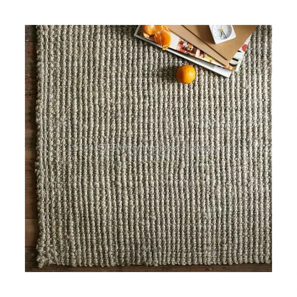 Top Quality Jute Flat Weave Natural Handmade Dhurrie Indian Carpet Rugs Jute Rug For Sale