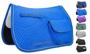 Wholesale Australian Quilted Saddle Pad Purple Color Comfortable Pocket Design with Polycotton Lining Customizable Logo