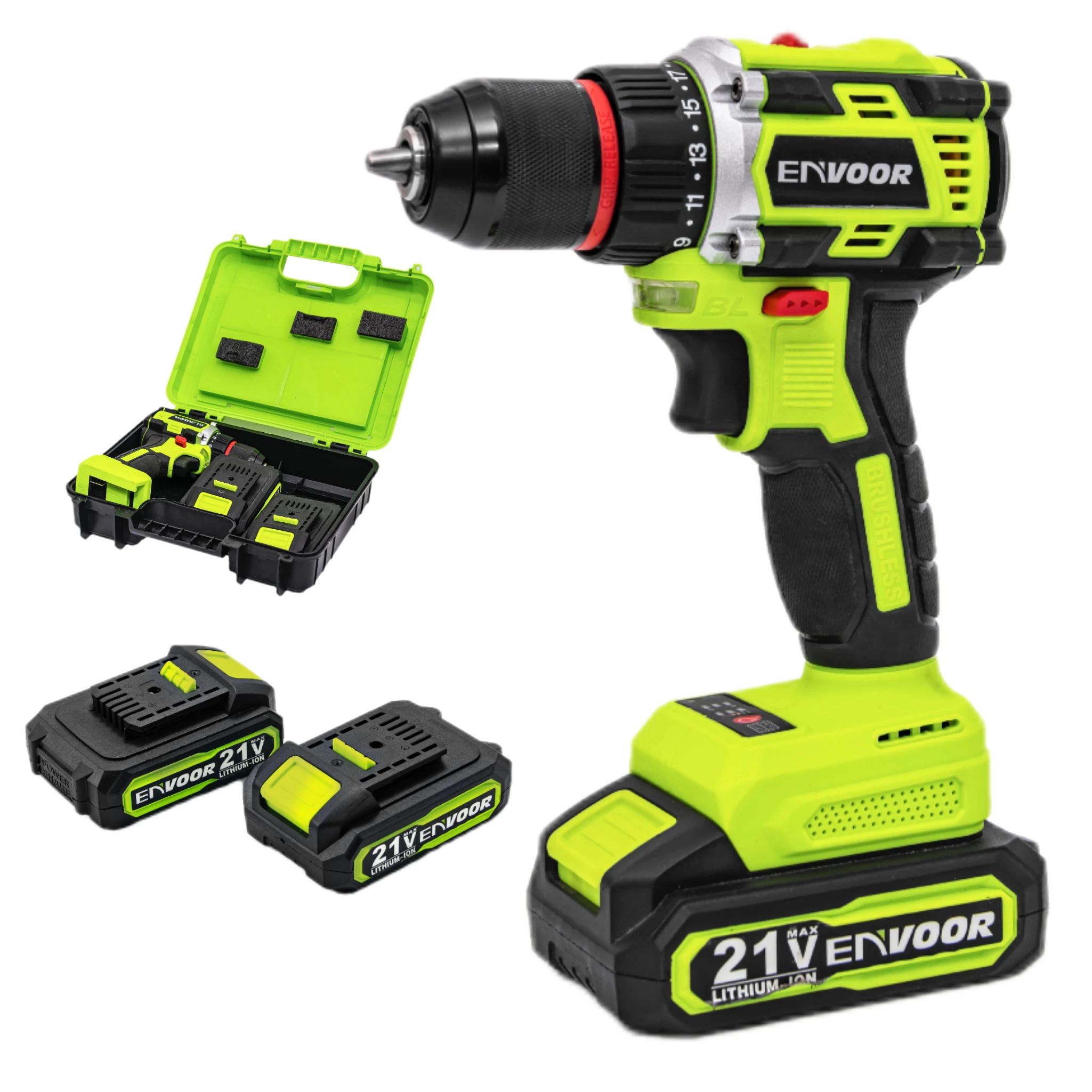 Brushless Electric Drill 21V Lithium Battery Cordless Electric Drill Electric Tool Combination Set