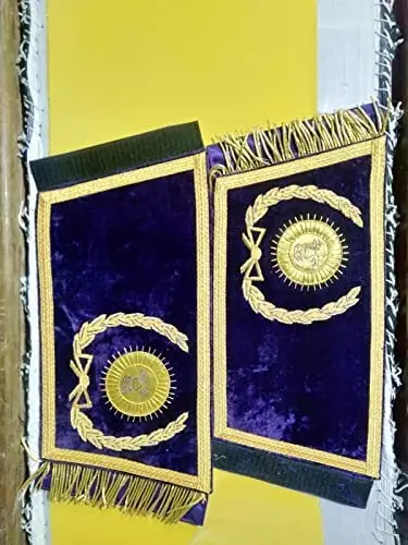 Masonic Blue Lodge Master Mason Office Apron Set Apron,Collar Cuff (gantlets) Masonic Regalia By Frame International