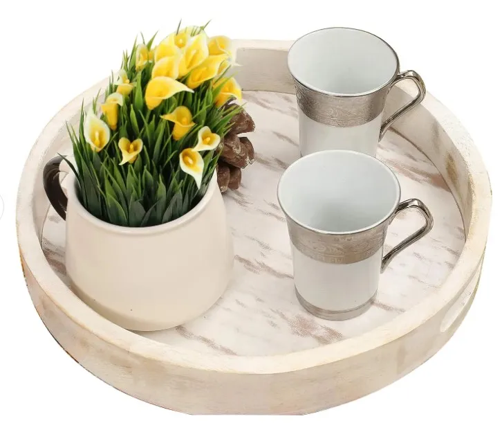 Hot Sale Food Grave Pine Wood Rectangular Tray Large Size Flat Serving Tray with Handles Factory Wholesale Prices Trays