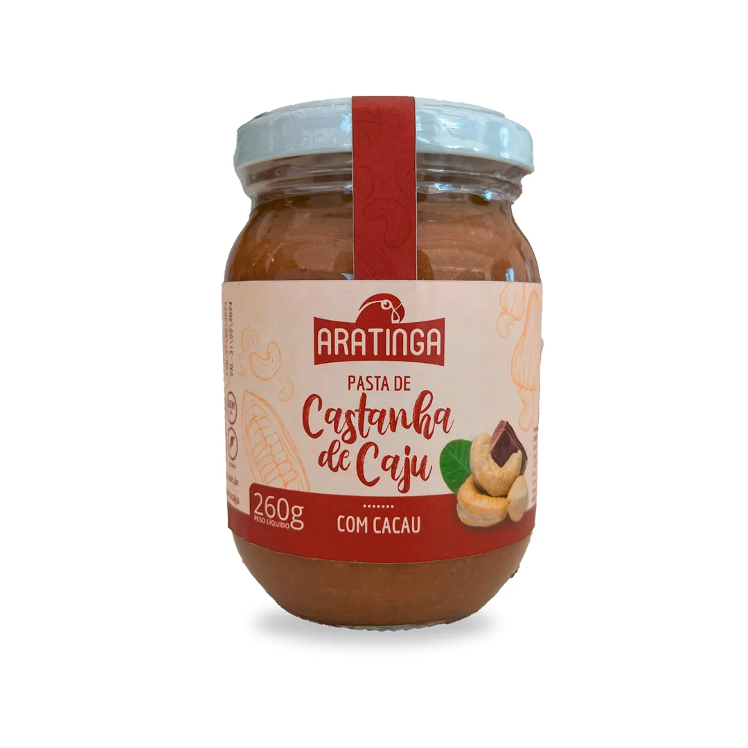 Cashew Butter with Cocoa 260g - With just 2 ingredients Natural Cashew Nuts and Cocoa - Gluten free No addtivies No sugar