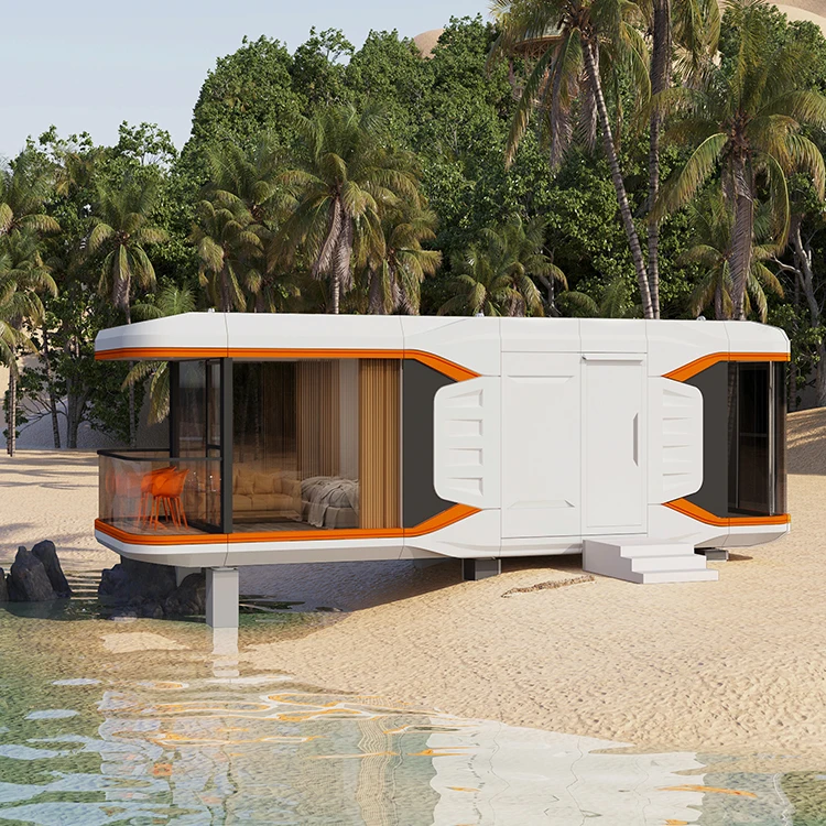 Manufacturer Hot Selling Prefab cabins Rotproof Fireproof Aluminum Material Customized Futuristic houses for Vacations