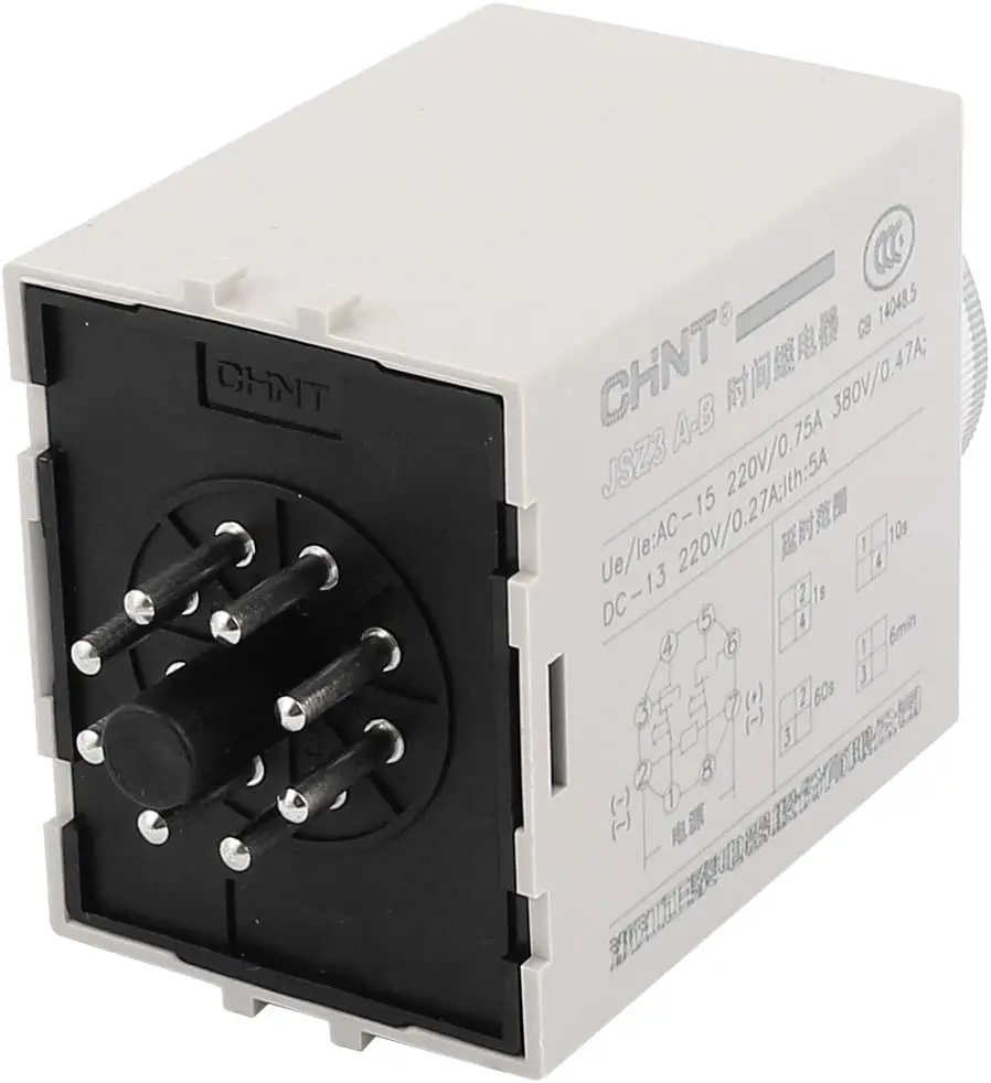 Chint JSZ3A-B AC Electrical 220V 5A 0-10 Seconds Power contactor On Authorized Delay Timer Digital Display Timers Control Relay