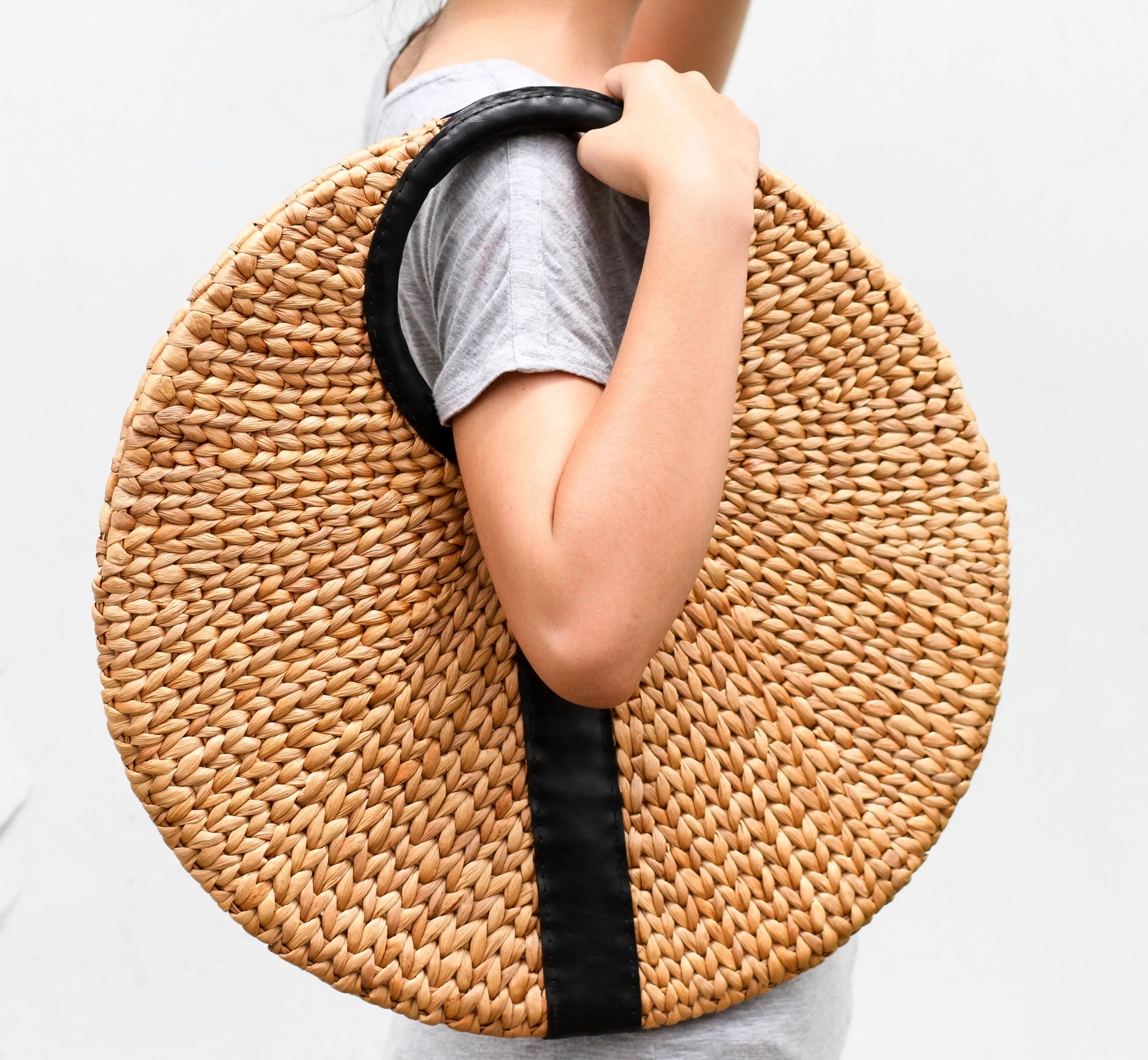 Bulk quantity wholesale eco friendly biodegradable water hyacinth lady bag women handbags shopping bags