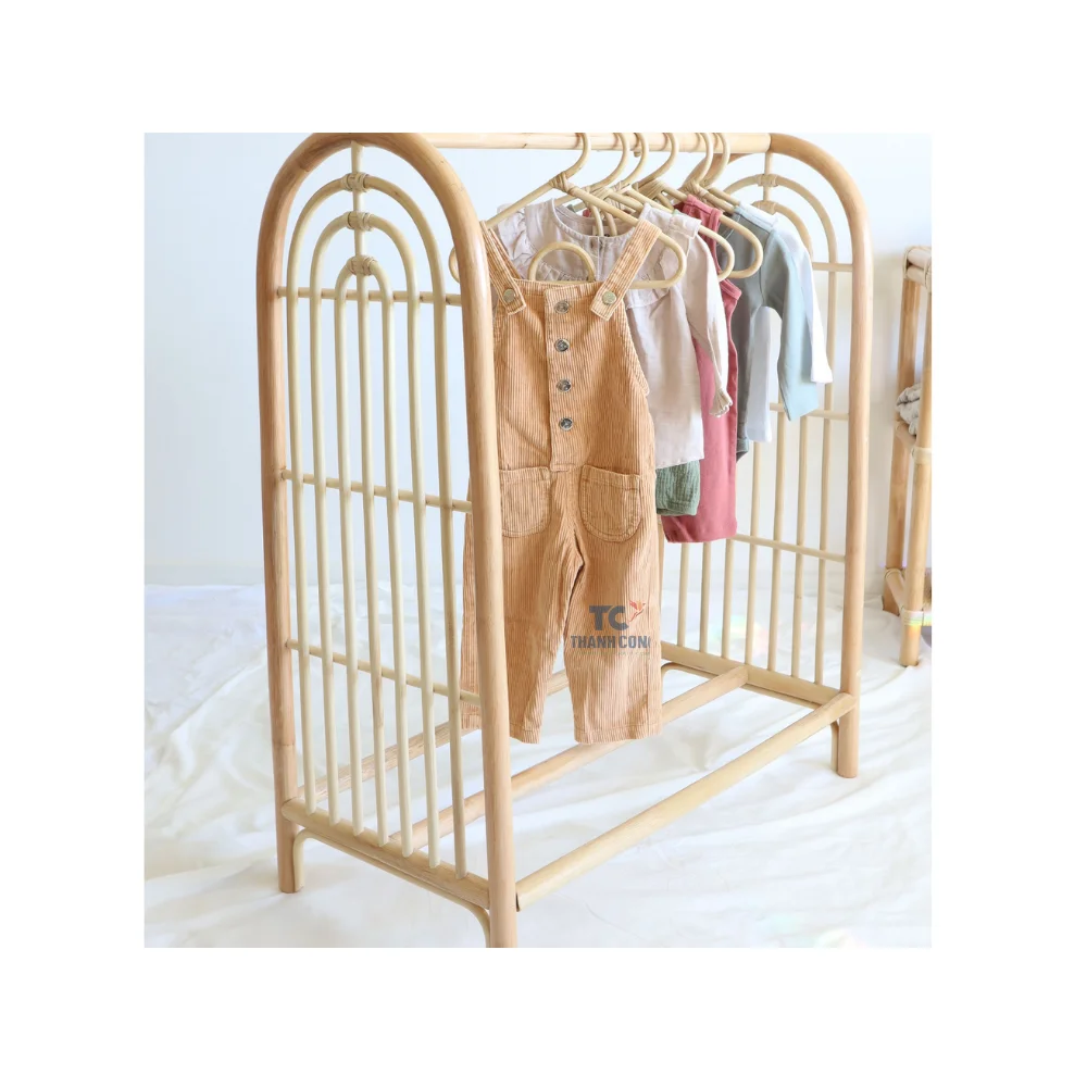High quality rattan clothes hanger rack stand assemble customized size hanging racks made in Vietnam