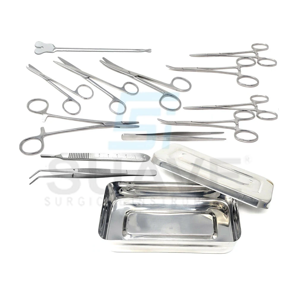 Best Quality 13 Pcs Basic Minor Surgery Kit Stainless Steel Box Surgical Instruments By SUAVE SURGICAL INSTRUMENTS