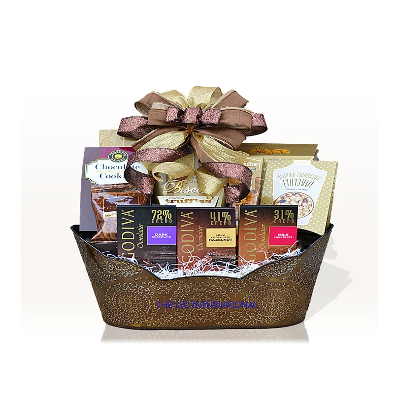 New design Nostalgic White color metal Gift Basket 8X4X6 Inch luxury lifestyle festival greeting gifts return wedding wishes