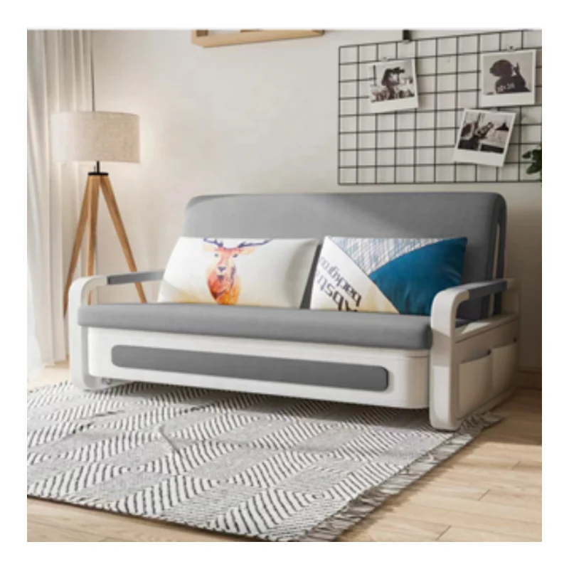 Apartment furniture metal frame Storage modern folding sofa bed living room multifunctional single double sofa