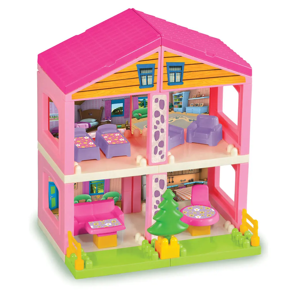 Niloya 2 Storey House Blocks 42 Pieces Engaging Building Set with Smart Blocks 42 Pcs Educational Play Whosale Children Play Set