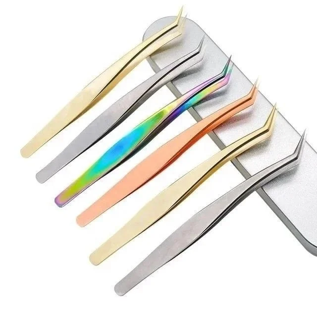 ASAP sustainable Eyelash Tweezers Makeup Eye Lashes Tweezer Extension Tools Clip Applicator False Eyelashes Tweezers set
