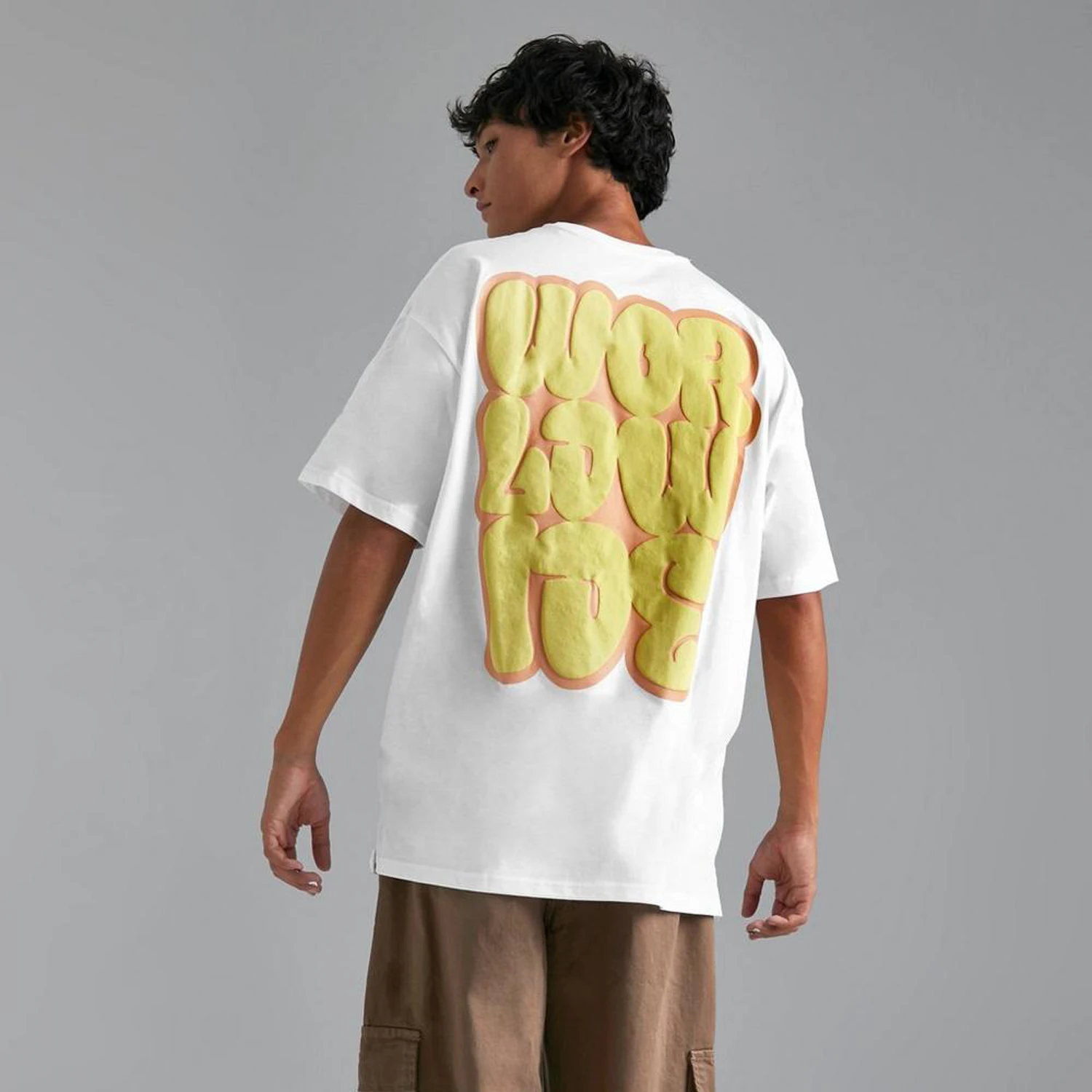 250 Gsm Supima Cotton T Shirt For Men With Logo Tee Short Sleeve Men Custom 3d Foam Puff Print Graphic T Shirt puff print