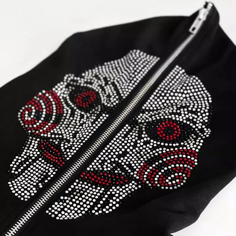 New Custom Logo Embroidered Wholesale Promotional Manufacturer Fleece Satin Lines Full Face Zip Up Hoodie