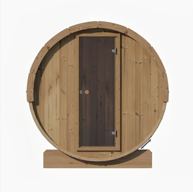 Sauna Barrel With Vestibule 4 Person Bath Steam And Model E7 Ergo-series Sauna Barrel