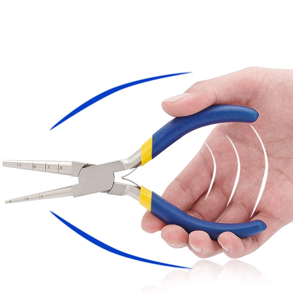 Wire Looping Pliers With Non-Slip Handle, Precision Round Nose Pliers (2~8mm Loops) For Beading Jewelry Making And Wire Forming