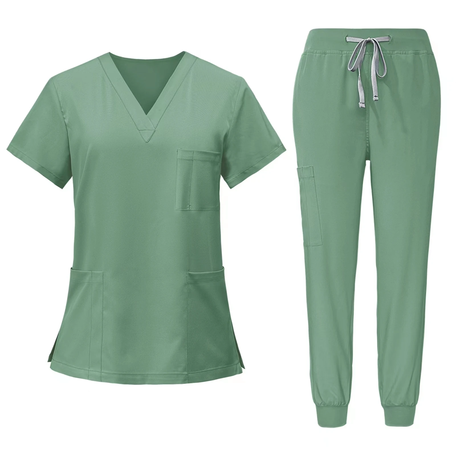 Wholesale Stretchable V-neck Style Nursing Hospital Medical Suits Fashion Scrubs Surgical Uniforms Sets For Men Women