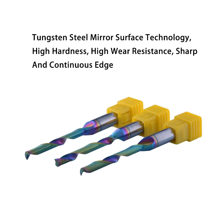 DLC Coating Milling Cutters For Aluminium One Flute Spiral Bits End Mill Engraving CNC Router Engraving Bit