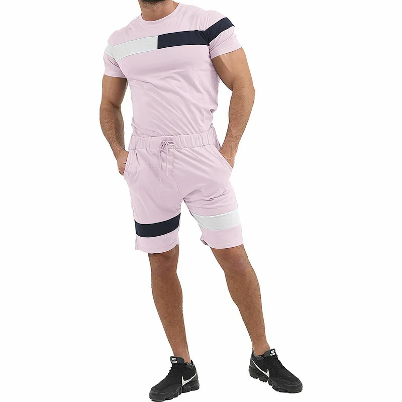 summer clothes 2024 Plus Size 100% Cotton T-Shirt Two Piece Fitness Loose Clothes Casual Gym Custom Logo Tracksuit Short Men