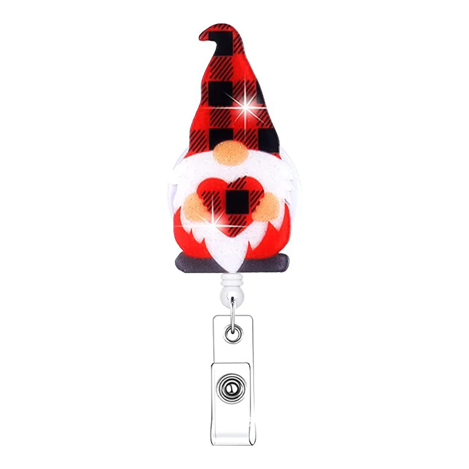 santa claus Christmas tree snowman elk felt stretchable id badge holder accessories name retractable nurse badge reel