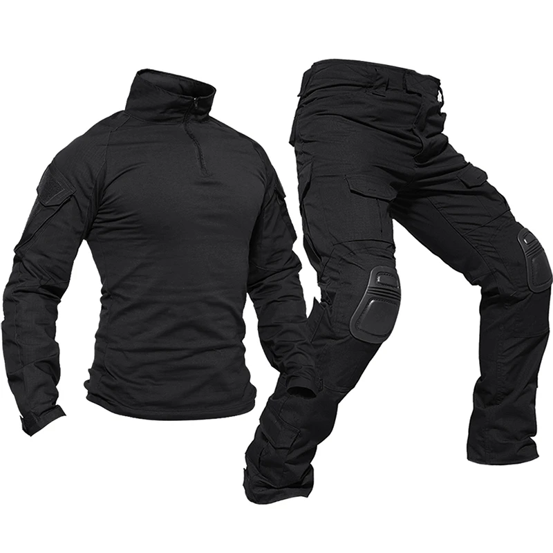 2023 top high quality Hunting Pants Suit Tactical Uniform Black Forces Suit Combat Shirt Pants Tactics