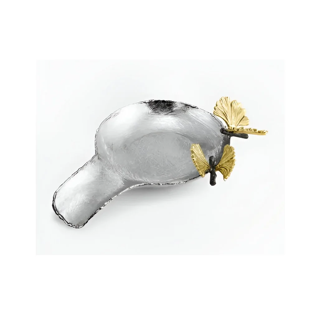 Nickel Plated Designer Tableware Spoon Rest For Holding Spoons Stand Kitchen Accessories Floral Design Spoon Holder
