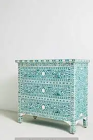 Handmade Bone Inlay Mother of Pearl Inlaid Drawer Side Table Bedroom Living Room for customized size Furniture