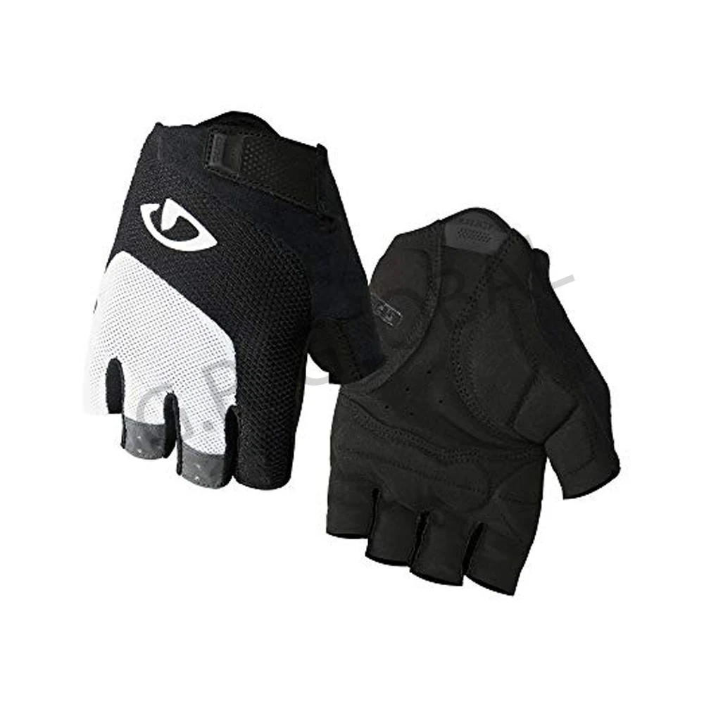 Customizable Design Deerskin Leather Gloves Fingerless Motorcycle Gloves with Gel Palm and Wrist Strap Racing Motorbike Gloves