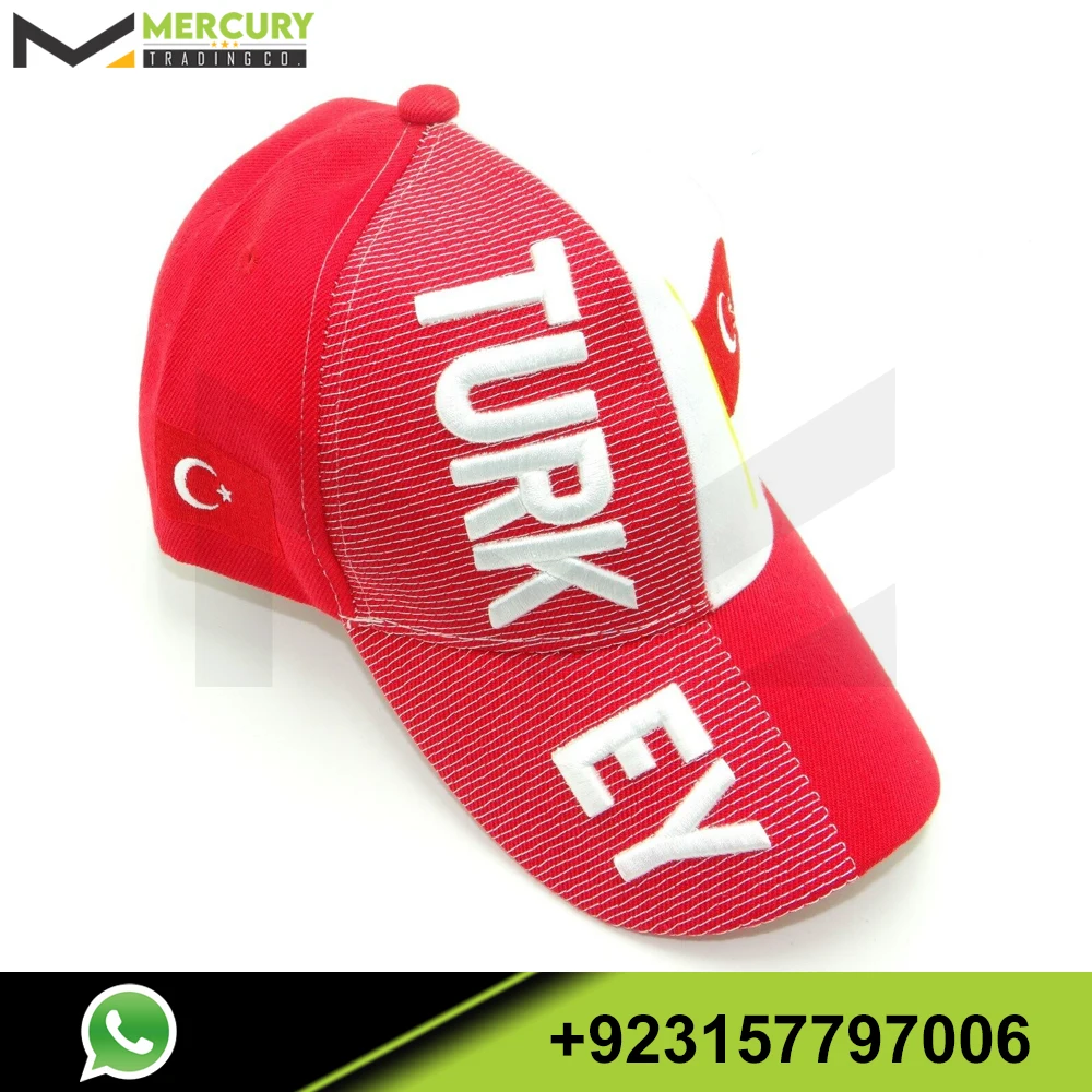 SERBIA Red Country Flag EMBOSSED HAT CAP