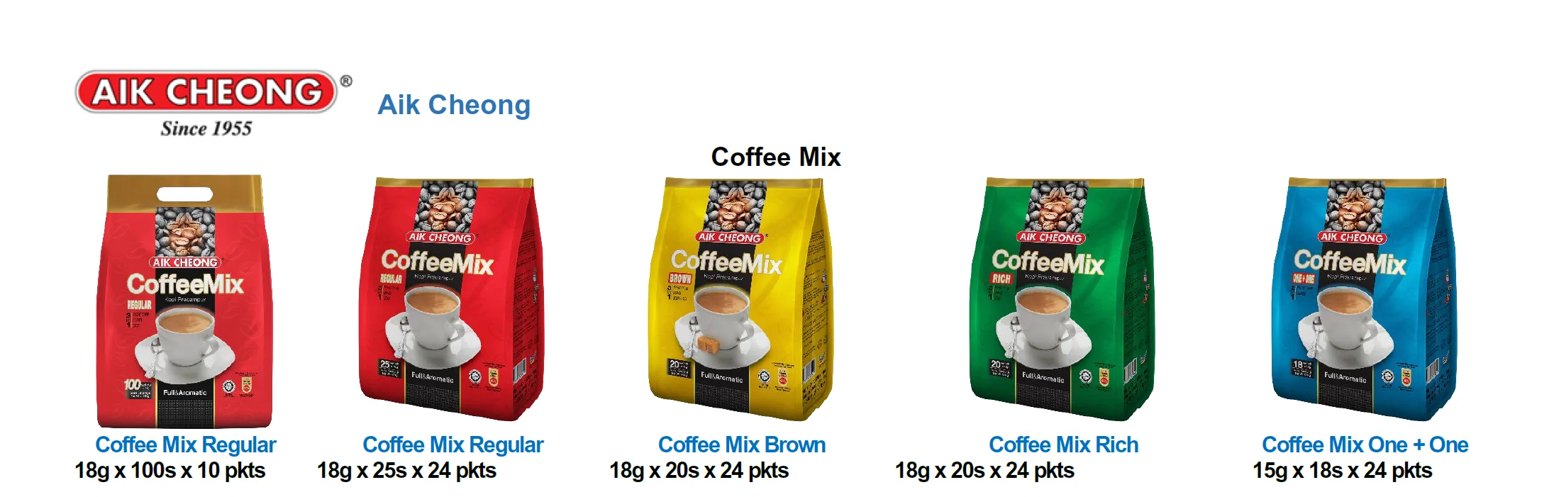 Aik Cheong 3 in 1 Coffee Mix Rich 18gx20sx24pkts