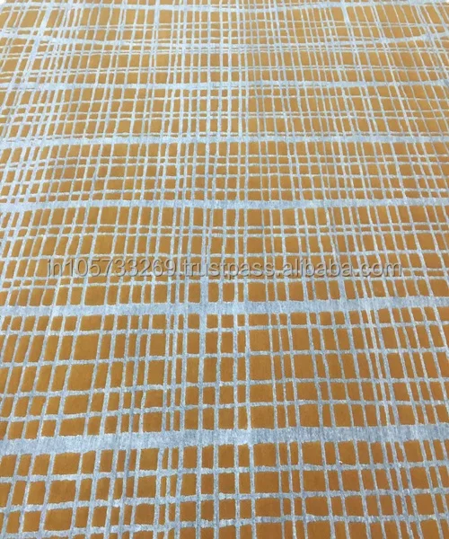 Indian Traditional Wool Carpet for Living Room Washable Abstract Style Anti-Slip Floor Embroidered Door Space Ready to Ship