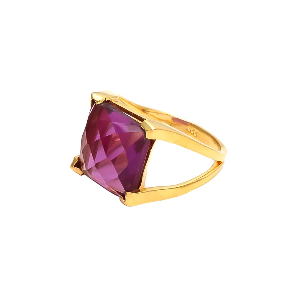 PINK TOURMALINE QUARTZ HYDRO BRASS RING TOURMALINE GEMSTONE BRASS RING GOLD PLATED HANDMADE RING