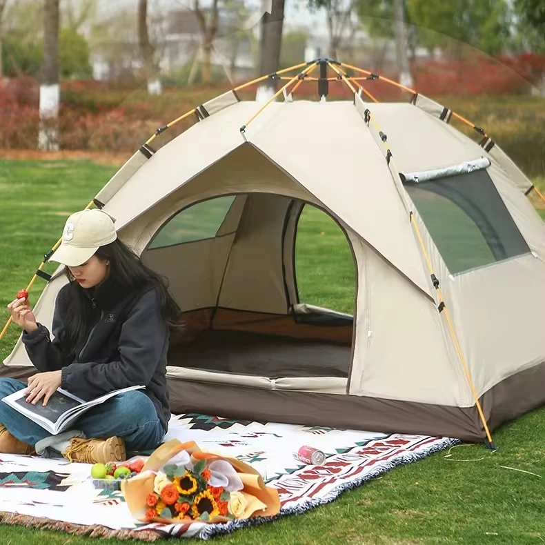 Easy setup 4 people outdoor Ultralight kamping tent manufacture Pop up camping Speed Opening  Backpack tent